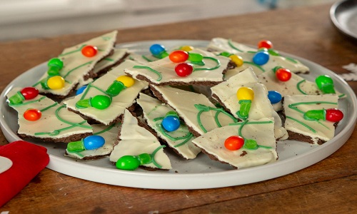 Écorce de chocolat de lumières de Noël