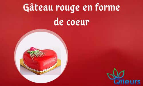 Gâteau rouge en forme de coeur