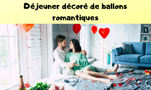 Déjeuner décoré de ballons romantiques