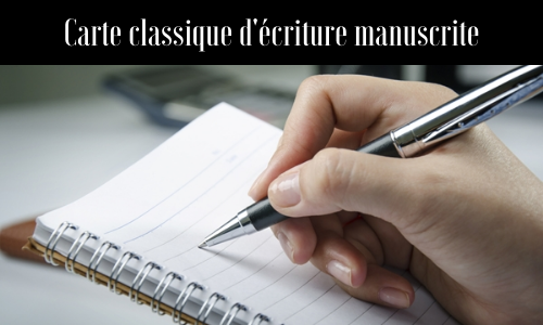 Carte classique d'écriture manuscrite