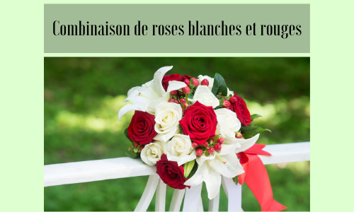Combinaison de roses blanches et rouges