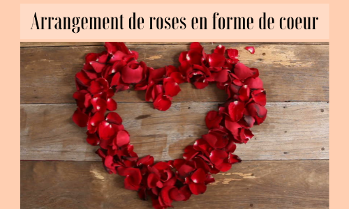 Arrangement de roses en forme de coeur