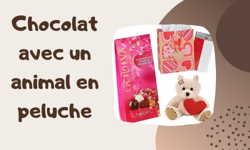 Chocolat avec un animal en peluche