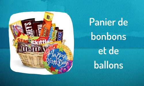 Panier de bonbons et de ballons