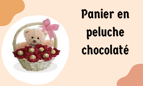 Panier en peluche chocolaté