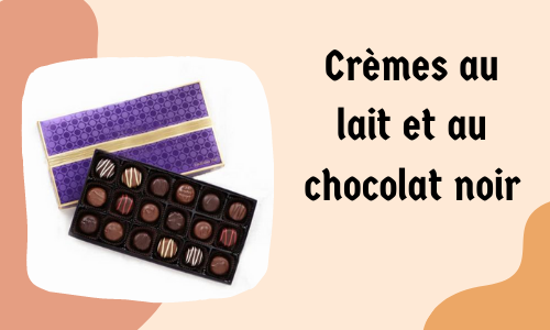 Crèmes au lait et au chocolat noir