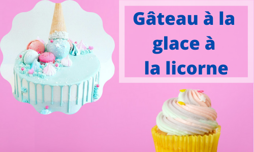 Gâteau à la crème glacée licorne