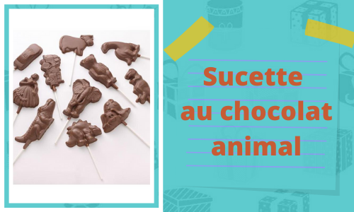 Sucette au chocolat animal