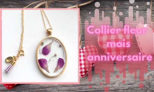 Collier fleur mois anniversaire