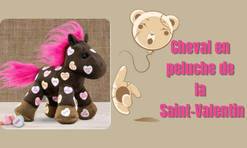 Cheval en peluche de la Saint-Valentin
