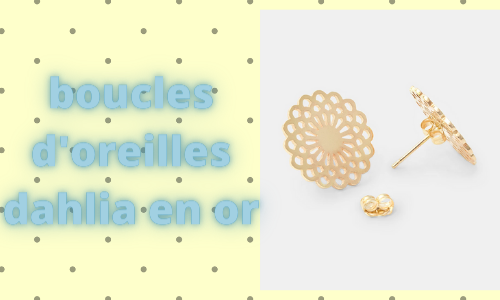 boucles d'oreilles dahlia en or