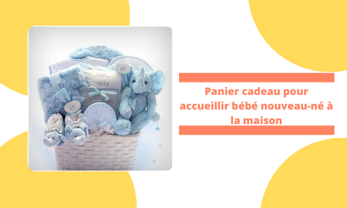 Panier cadeau pour accueillir b&eacute;b&eacute; nouveau-n&eacute; &agrave; la maison