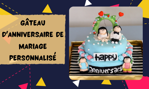 G&acirc;teau d'anniversaire de mariage personnalis&eacute;