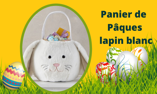 Panier de P&acirc;ques lapin blanc