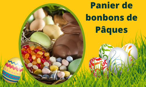Panier de bonbons de P&acirc;ques