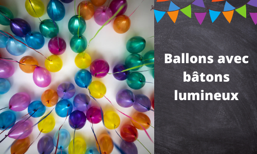 Ballons avec bâtons lumineux