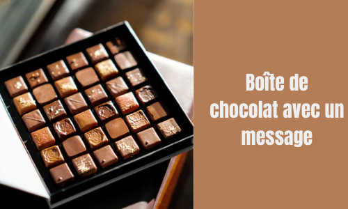 Boîte de chocolat avec un message