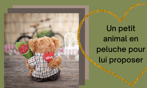 Un petit animal en peluche pour lui proposer