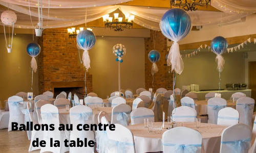 Ballons au centre de la table