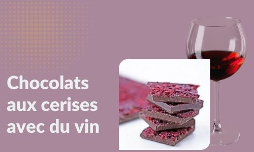 Chocolats aux cerises avec du vin