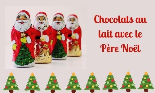 Chocolats au lait avec le P&egrave;re No&euml;l