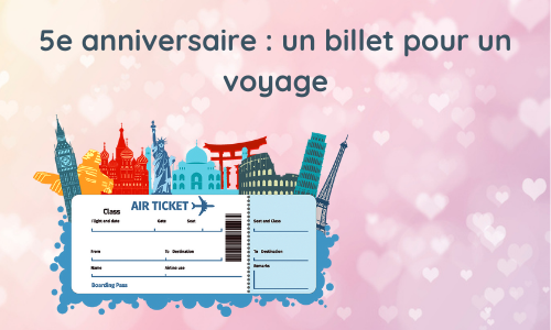 5e anniversaire : un billet pour un voyage