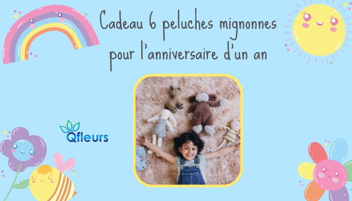 Cadeau 6 jouets en peluche mignons pour l'anniversaire d'un an
